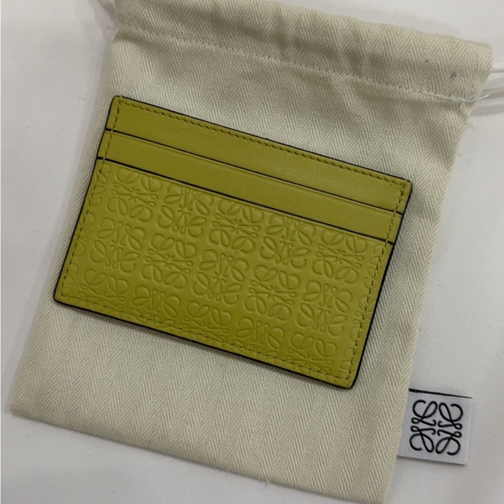 Loewe Lime Green Embossed Card Holder